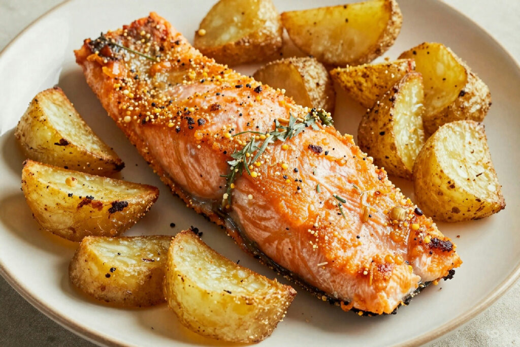 Salmone e patate in friggitrice ad aria: il trucco che li rende dorati ...